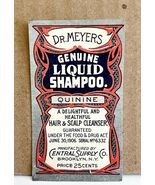 Central Supply Co Antique Label 1910s Dr Meyer&#39;s Liquid Shampoo Quinine ... - $30.80 CAD