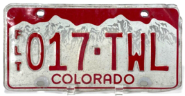 Colorado License Plate - 017-TWL - Fleet FLT - Red - Expired - $7.50