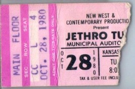 Jethro Tull Concert Ticket Stub Octobre 28 1980 Kansas Ville Missouri - £40.21 GBP