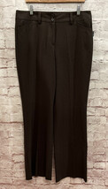 New Directions Womens Fit &amp; Flare Chocolate Brown Flat Front Career Pant... - $25.60
