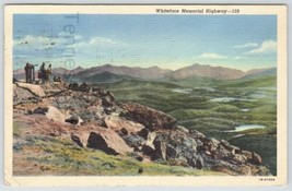 Linen Postcard Of Whiteface Memoriam Highway 159 Lake Placid New York 1950s - £13.60 GBP