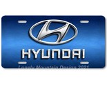 Hyundai Inspired Art on Dark Blue FLAT Aluminum Novelty Auto License Tag... - $16.19