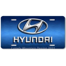 Hyundai Inspired Art on Dark Blue FLAT Aluminum Novelty Auto License Tag Plate - £12.73 GBP