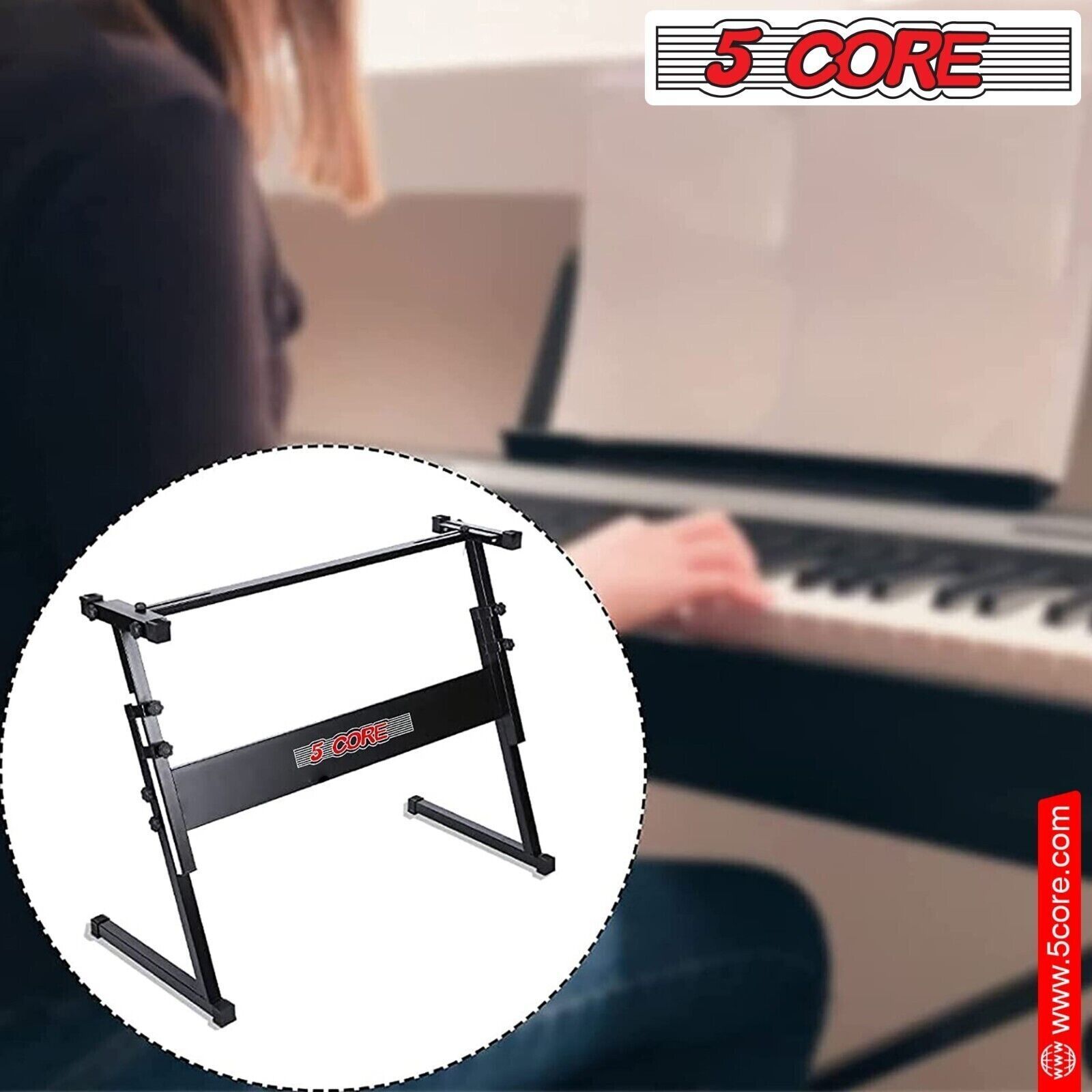 5 Core Piano Keyboard Z-Style Stand Electronic Organ Rack Folding ...