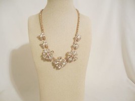 Charter Club 18&quot; w 2&quot;ext Rose Gold Tone Crystal Floral Frontal Necklace C902 $39 - £13.69 GBP