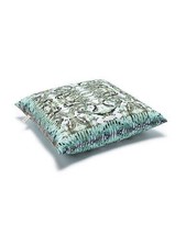 BANKE KUKU Cushion Home Delta Collection Royal Mint Multicolor Small 18&quot; X 18&quot; - £58.44 GBP