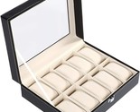 Guka Watch Box 10 Slot Display Case Real Glass Organizer Storage For Men... - $37.95