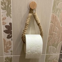 Paper towel holders bathroom towel hooks toilet paper holder beige hemp color - £46.28 GBP