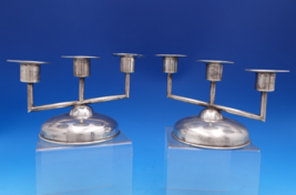 Maciel Mexican Mexico Sterling Silver Candelabra Pair 3-Light (#1665) Modernist - £923.17 GBP