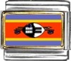 Swaziland Photo Flag Italian Charm Bracelet Jewelry Link - £6.98 GBP