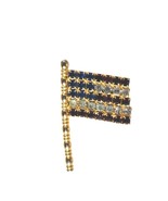 Vintage USA American Flag Pin Brooch Patriotic 4th Of July Rhinestone Je... - $15.86