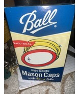 One Box Vintage Ball Vacu-Seal Wide Mouth Mason Caps w/ Dome Lids &amp; Bands - £10.18 GBP