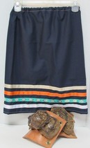 New Native American Seminole Girl&#39;s Handmade Dark Blue Aztec Ribbon Skirt XL - £31.31 GBP