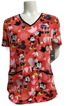 Scrubstar Women&#39;s Disney Mickey &quot;Mickey Love Letter&quot; V-Neck Print Scrub ... - £13.99 GBP