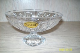 Block Crystal Clear Candy Dish Czech Republic 24% Lead Crystal Hand Made - $9.95