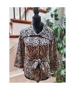 Susan Bristol Women Black &amp; Tan Polyester Long Sleeve Casual Jacket Size... - $635.62 MXN