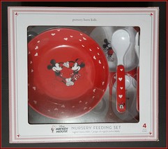 NEW RARE Pottery Barn Kids Disney Mickey Mouse 3 Piece Valentine&#39;s Dinne... - £37.65 GBP