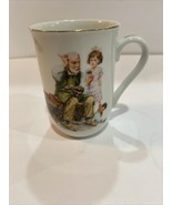 1982 Vintage Norman Rockwell  &quot;The Cobbler ” Coffee Tea Mug Cup Gold tri... - $25.36 CAD