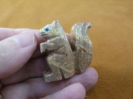 (Y-SQU-20) little baby TAN SQUIRREL stone gem figurine SOAPSTONE PERU sq... - $8.59