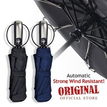 Wind Resistant Fully-Automatic Rain Umbrella For Men Women 3 Folding Parasol 10K - £25.52 GBP