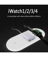 Black 3 in 1 Wireless Fast Charging Dock Station For iPhone Apple Watch ... - $18.55