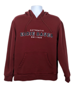 Eddie Bauer Men&#39;s Size M Deep Red Hoodie Embroidered Raised Letter - £19.50 GBP
