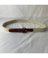 Torino Italian Woven Tan/ Cream Made In USA Belt Sz 36 #6978 Leather Buc... - £26.27 GBP