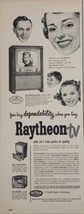 1951 Print Ad Raytheon Television Sets &amp; Record Players Belmont Chicago,IL - $19.78