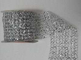 Gift Wrap Mesh Ribbons - Christmas Colors 9 Ft (2.5 in X 108 in) 1 Roll (Silver) - £5.75 GBP