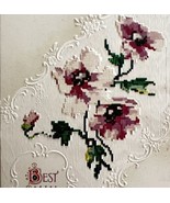 Best Wishes Embroidered Design Victorian Best Wishes Card Postcard 1900s... - $19.99
