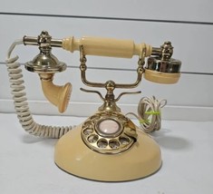 DP-320 Mura Corporation Rotary Phone Fancy Antique Yellow Vtg - £27.05 GBP