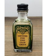 Antique Supreme Brand Green Food Color Glass Bottle 1 oz Northville Labs MI - $39.55