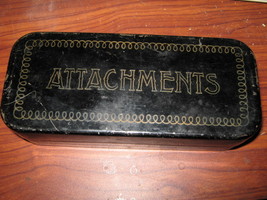 Greist  Rotary Attachments In Vintage Metal &quot;Attachments&quot; Box Nice - $15.00