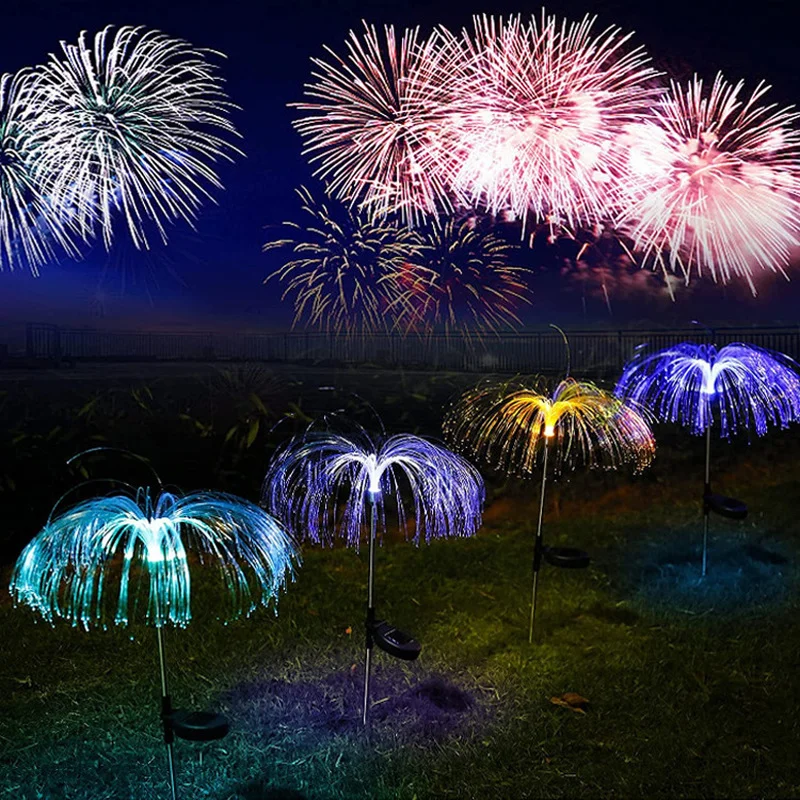 Solar Jellyfish Light 7 Colors Changing Waterproof Decor Beautiful Flower Lights - £58.84 GBP