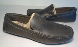 L.B. Evans Size 8 Wide ALTON Charcoal Leather Loafers Slippers New Men&#39;s Shoes - £92.10 GBP