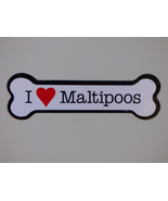 I Heart (Love) Maltipoos Dogs Dog Bone Car Fridge Magnet 2&quot;x7&quot; NEW Water... - £3.90 GBP