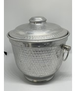 Hammered Aluminum Silver Ice Bucket w Lid Italy BB-501 - Double Walled -... - $271.65 MXN