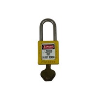 Master Lock Thermoplastic Safety Yellow Lockout Padlock With Key DANGER ... - £14.70 GBP