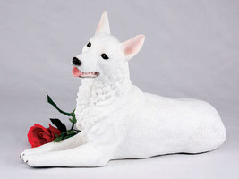 Large 196 Cubic Inches White German Shepherd Resin Urn for Cremation Ashes - £147.53 GBP