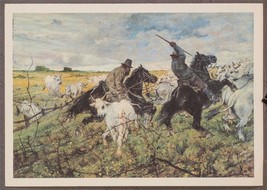 Occidental Cowboy Arte Estampado ~ 8x12 - £34.64 GBP