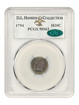 1794 H10C PCGS/CAC MS63 Ex: D.L. Hansen - £33,298.68 GBP