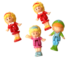 Lot of 4 Blonde &amp; Red Head Girl Polly Pocket Figurines OG BBT Blue Bird ... - £25.44 GBP