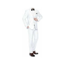 Men Renoir Tuxedo Two Button Notch Formal with Satin Lapel trims 201-6 White image 2