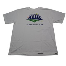 Reebok Shirt Mens L White Short Sleeve Crew Neck Super Bowl Graphic Prin... - $18.69