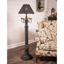 General James wood Floor Lamp in Black with Tin Shade image 2