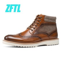 Men&#39;s Martins boots Casual lace up boots man large size Tooling boots Brogue Vin - £93.47 GBP