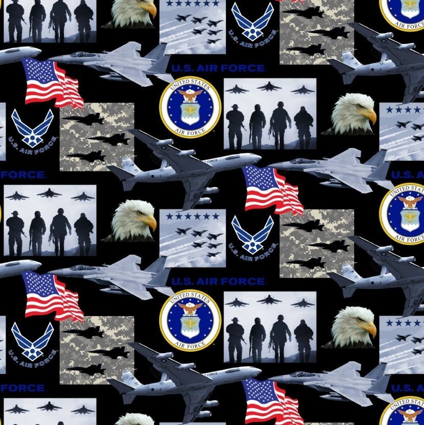 Cotton United States USA Air Force Military Cotton Fabric Print by Yard ... - $13.95