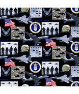 Cotton United States USA Air Force Military Cotton Fabric Print by Yard ... - $13.95