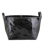 Washable Paper Mettalic Black Pet Storage Tote Caryall 12.5 x 8.5 SB Des... - $29.69