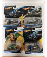 (4) HOT WHEELS 2014 DC Comics BATMAN Superman Aquaman Hot Rod Armored Ca... - £19.20 GBP